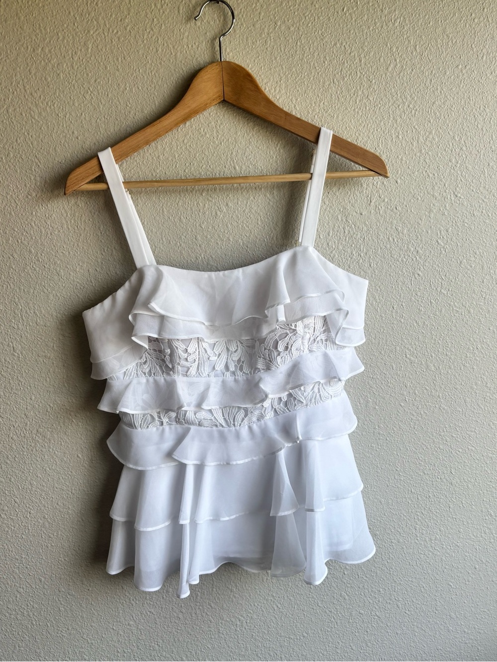 White Ruffle Tiered Top - Picture 2 of 7